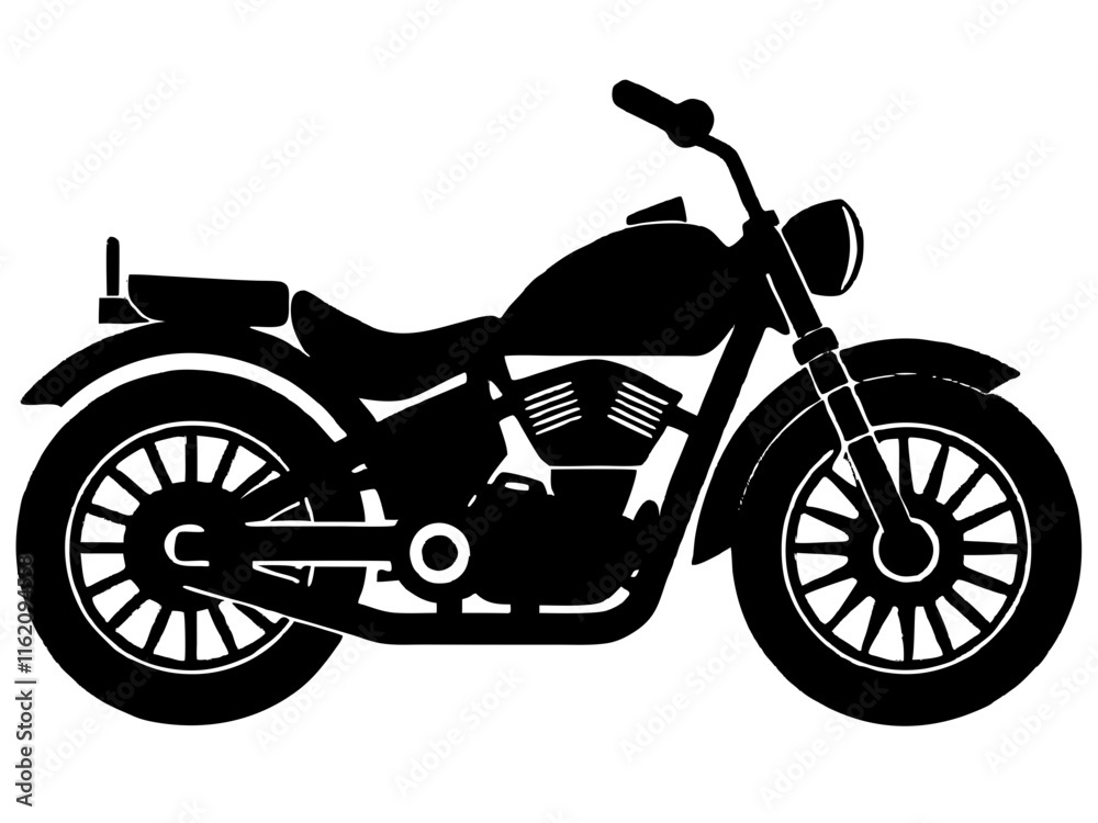 Fototapeta premium motorcycle black silhouette vector, Simple silhouette Design vector icon with white background.