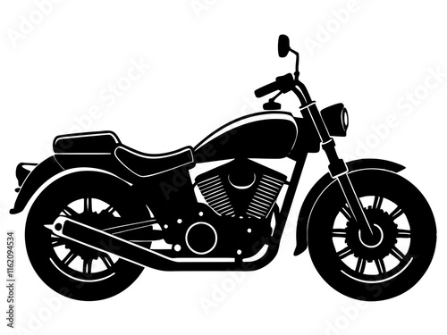 motorcycle black silhouette vector, Simple silhouette Design vector icon with white background.