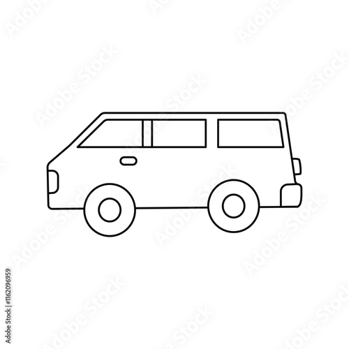 car lineal icon with white background vector stock illustration