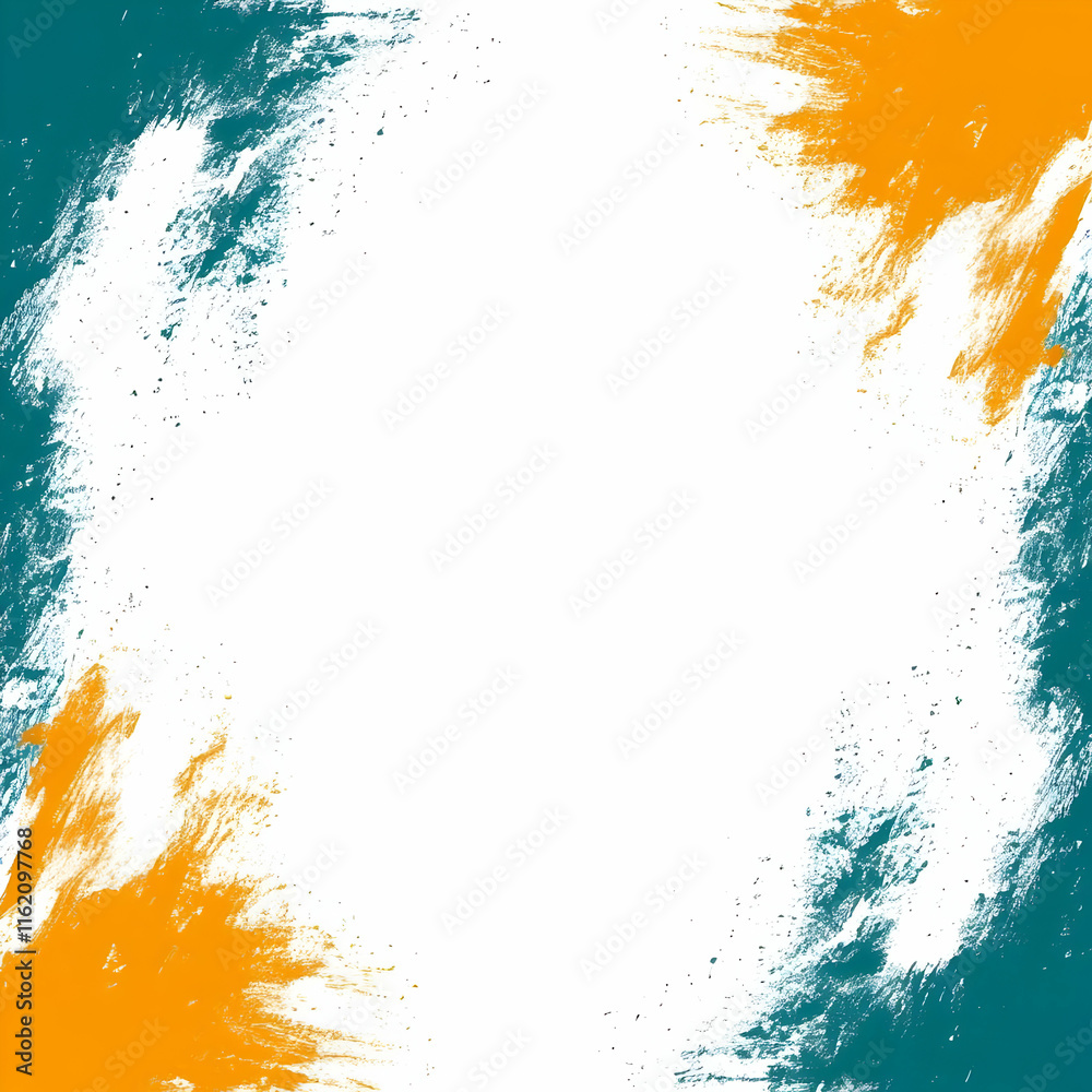 Abstract Background Teal Orange Paint Abstract Background Teal Orange Paint
