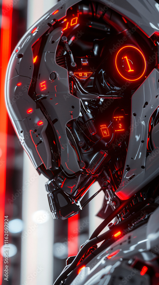 Fototapeta premium Mechanical Might: The Futuristic War Robot