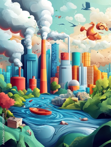 Environmental problems abstract concept vector illustrations.