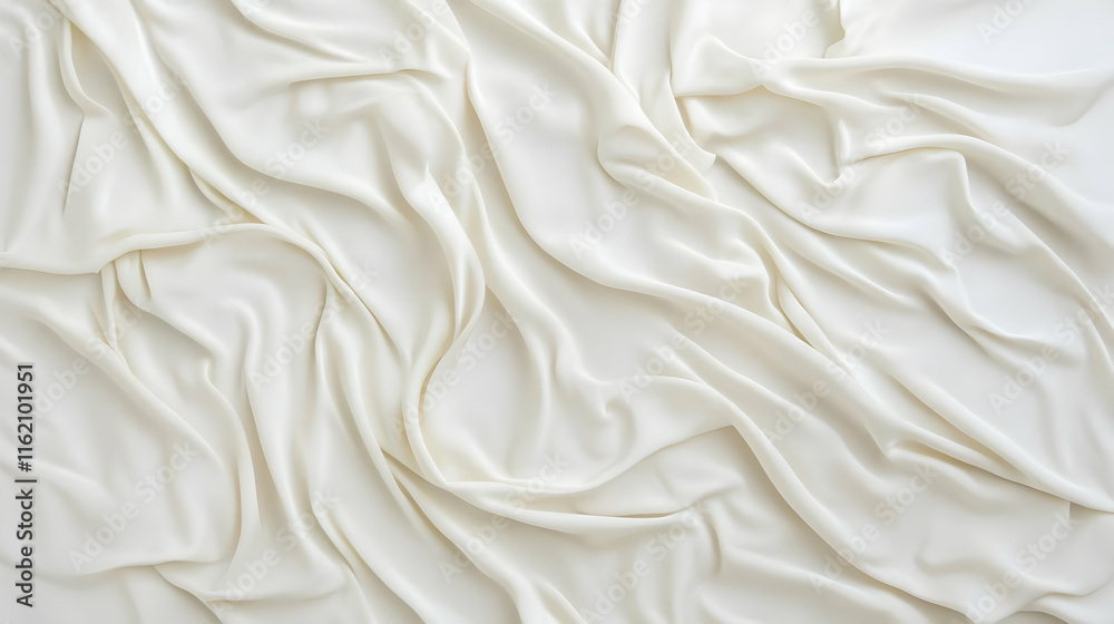 Fototapeta premium Cream Draped Fabric Texture Background