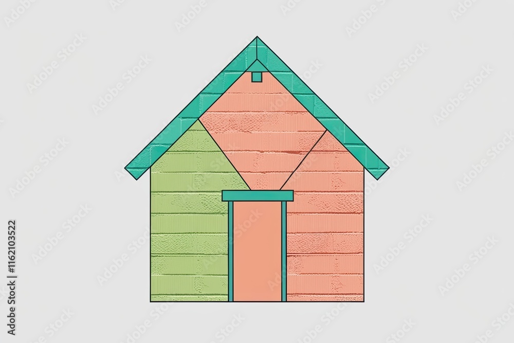 Abstract House Illustration, house, illustration, design, art, home, building, architecture, graphic