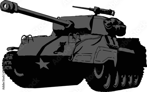 Vector image of an American Hellcan tank Armed forces, world of tanks. Tank destroyer.	
