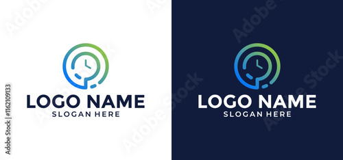 Vector illustration of stopwatch time logo. Analog clock logo.
