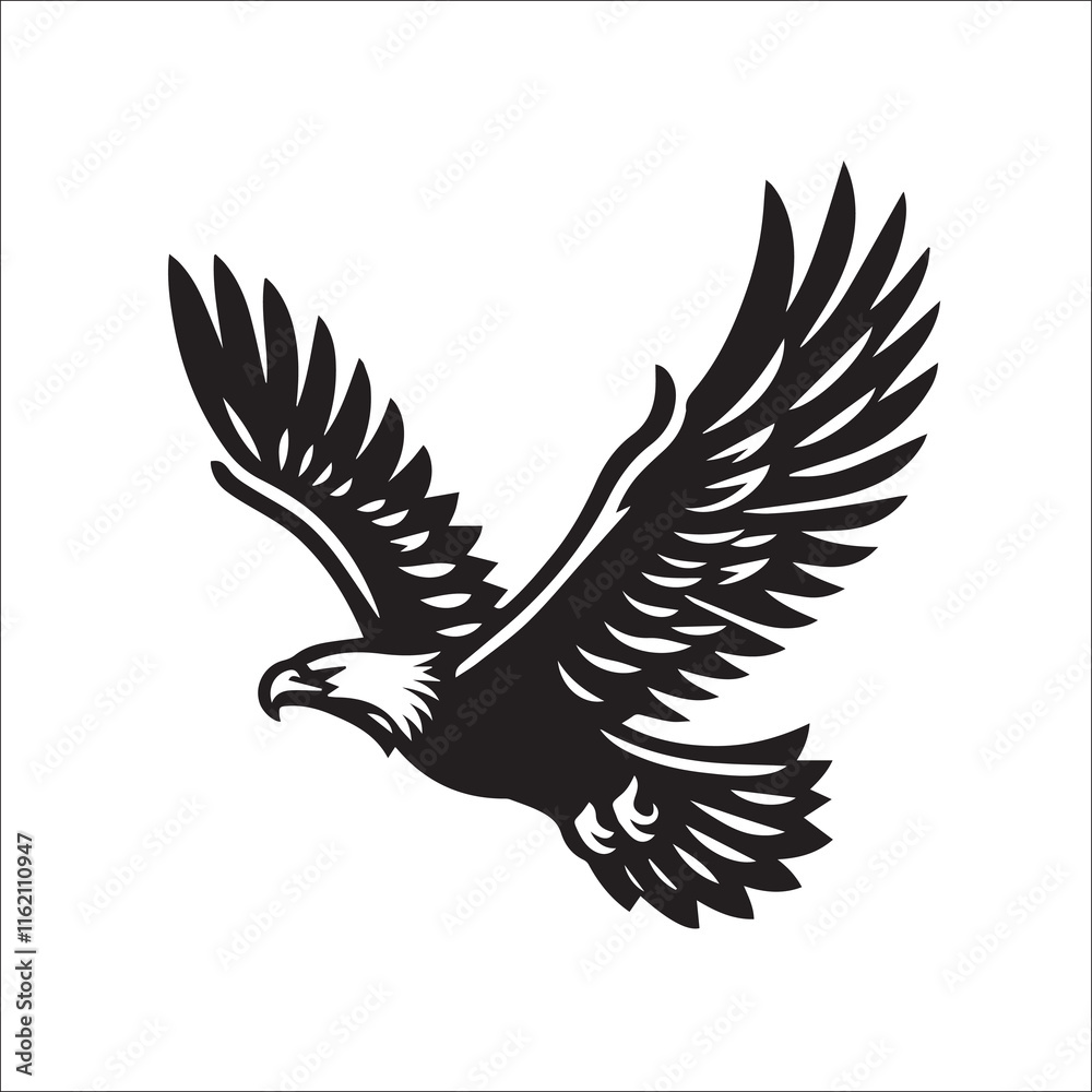 Flying Eagle Svg Vector Silhouette File black Flying Eagle Svg Vector Silhouette File black