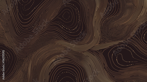 Symbolic Aboriginal art with boomerang and ripple patterns.