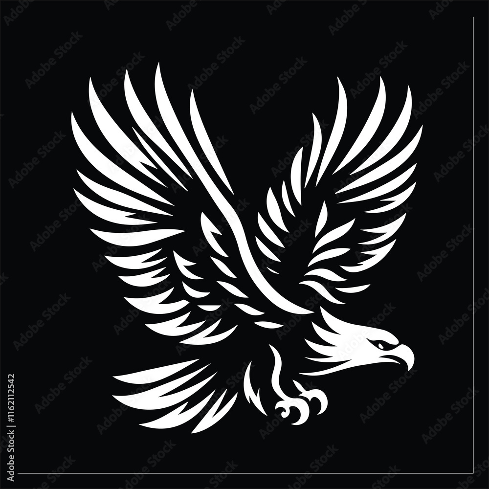 Obraz premium Flying Eagle Svg Vector Silhouette File black EPS