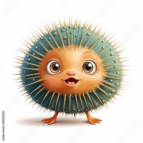 Sea urchin clipart illustration on white background