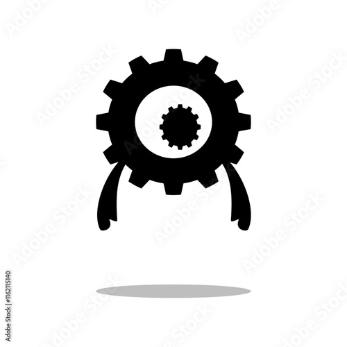 black one-eyed virus design isolated on white background
