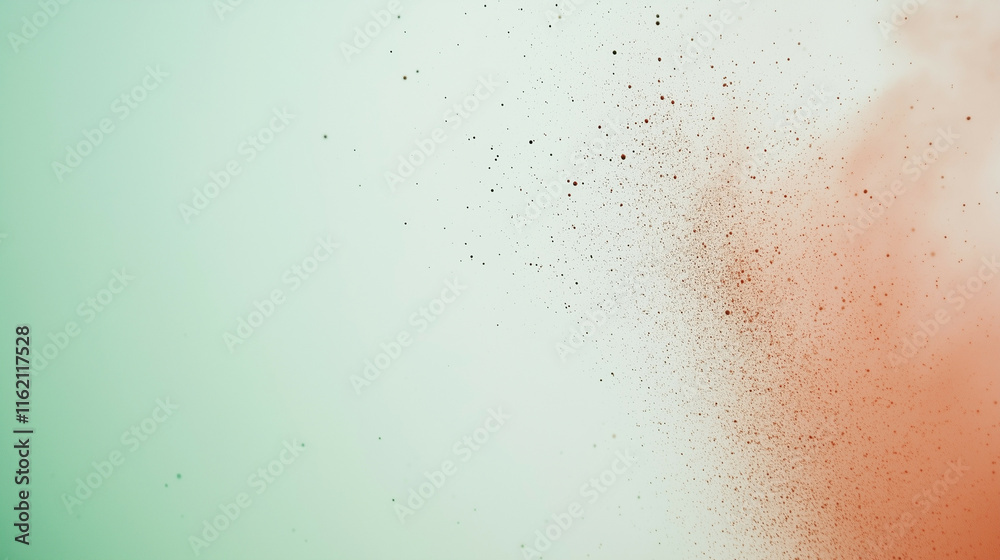 Fototapeta premium A minimalist explosion of pastel particles creating a soft gradient effect. The delicate composition radiates warmth and subtlety, ideal for elegant and serene design projects.
