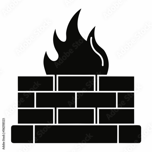 Firewall Silhouette Vector Art