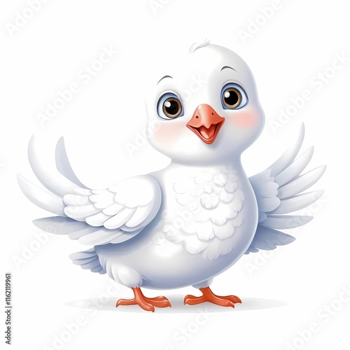 Dove bird clipart illustration isolated on white background