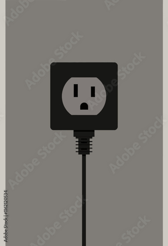 Sleek Electrical Socket Symbol: Clean and Simple Graphic for Technology Applications
