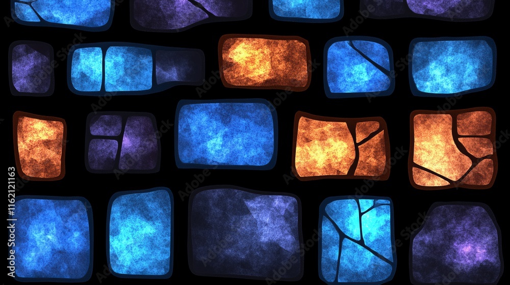 Glowing Stone Mosaic Abstract Art Design Texture Glowing Stone Mosaic Abstract Art Design Texture