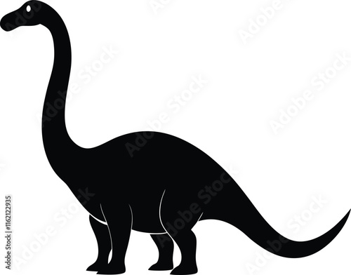 Brontosaurus silhouette. Brontosaurus vector illustration