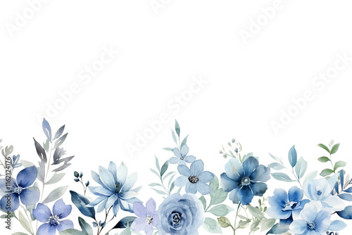 Blue Watercolor Flower Background Illustration