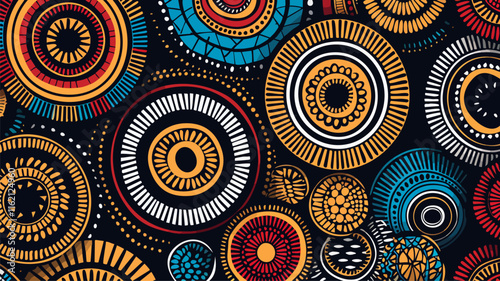 Vector abstract pattern with elements of African style and colors