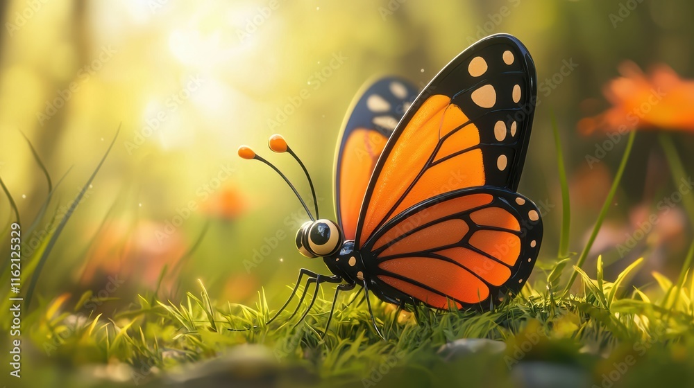 Obraz premium Adorable Butterfly in a Sunny Meadow