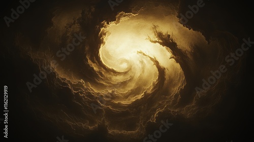 Golden Vortex of Celestial Cloudscape photo