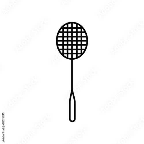 Badminton racket line black icon. Sign for web page, mobile app,