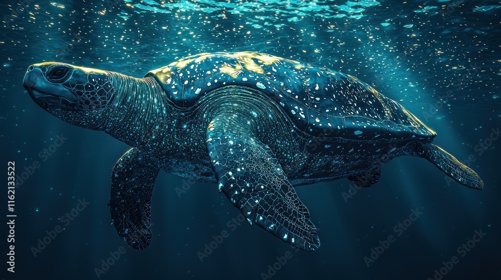 Fototapeta premium Majestic Sea Turtle Underwater