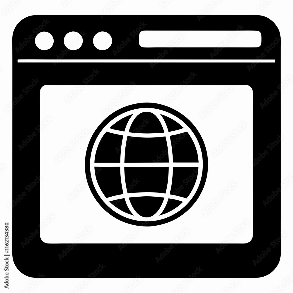 Internet Browser Black Silhouette Vector Internet Browser Black Silhouette Vector