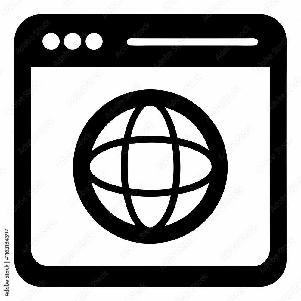 Internet Browser Black Silhouette Vector Internet Browser Black Silhouette Vector