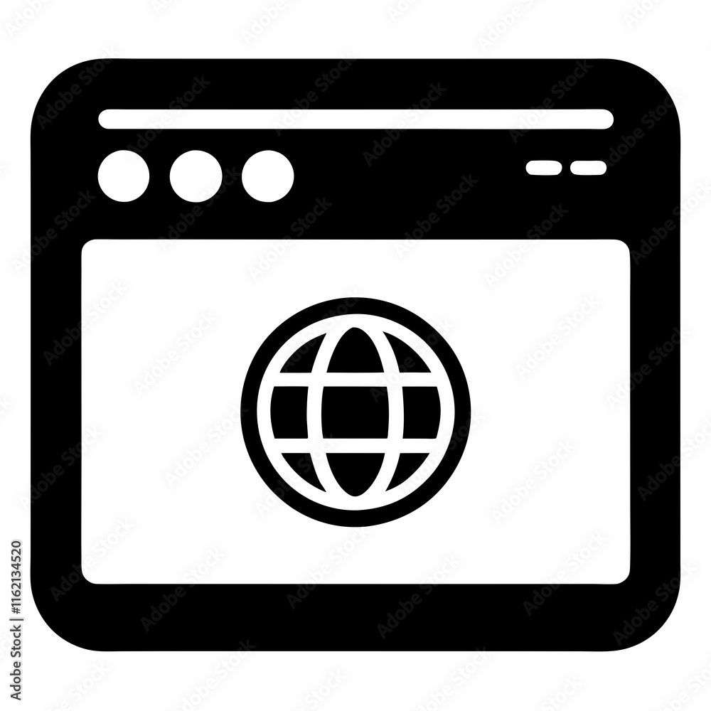 Internet Browser Black Silhouette Vector Internet Browser Black Silhouette Vector