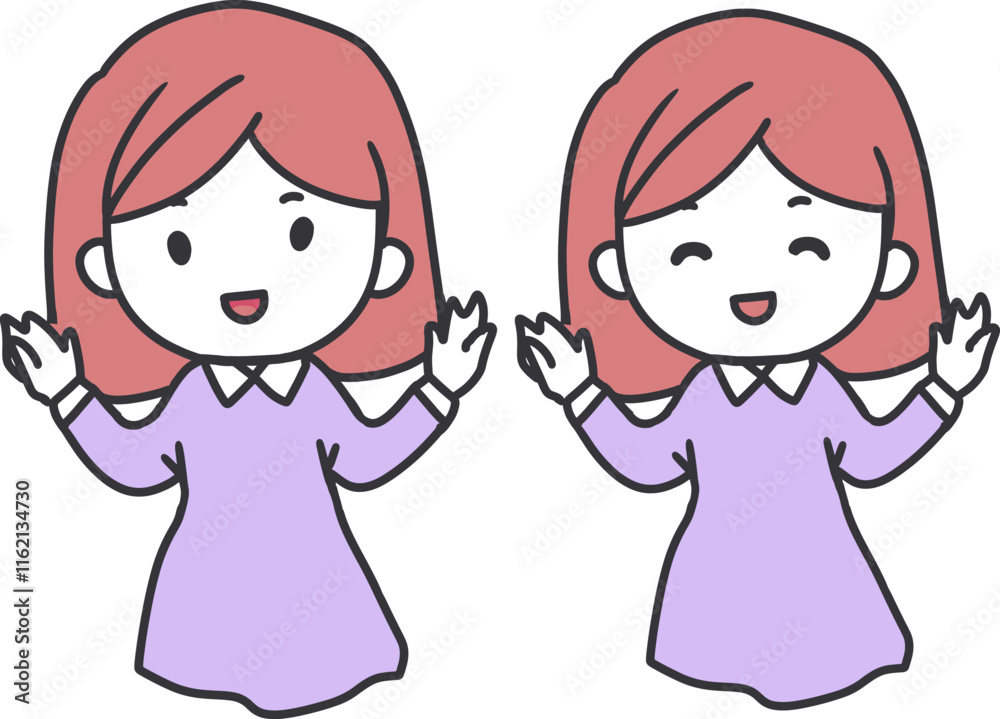 Cheerful Smile Girls Cartoon Explaining Ideas Art. Perfect for educational materials, online courses, and any digital content aiming to attract a youthful audience Cheerful Smile Girls Cartoon Explaining Ideas Art. Perfect for educational materials, online courses, and any digital content aiming to attract a youthful audience