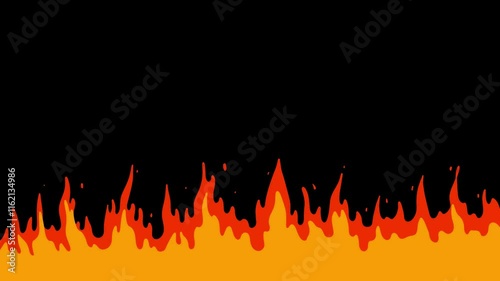 4k Fire animation video illustration 