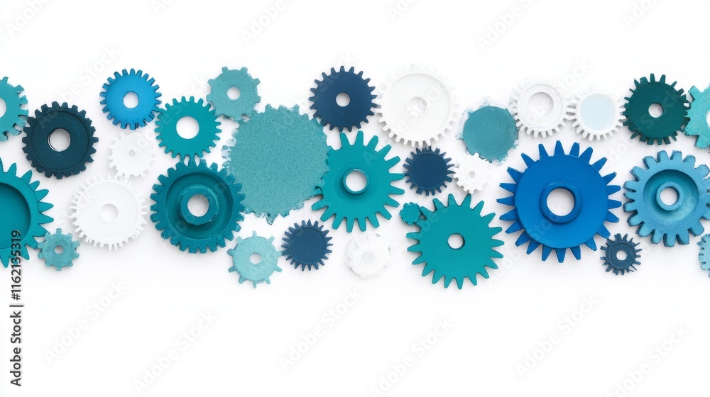 Interlocking Gears Teamwork and Collaboration in Blue Interlocking Gears Teamwork and Collaboration in Blue