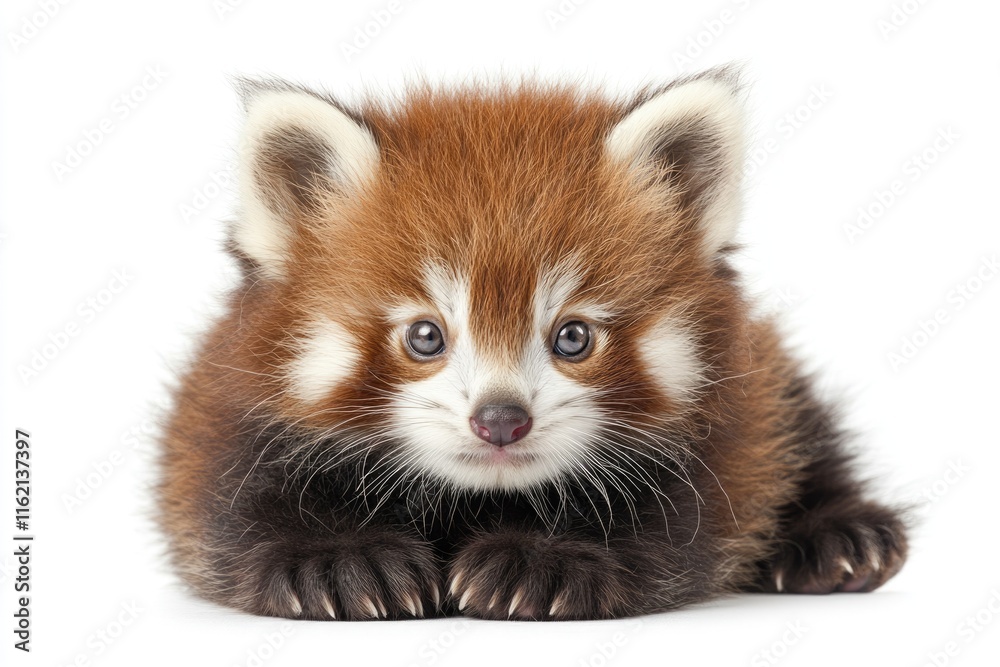 Obraz premium Young Red panda and Shining cat 7 months old portrait.