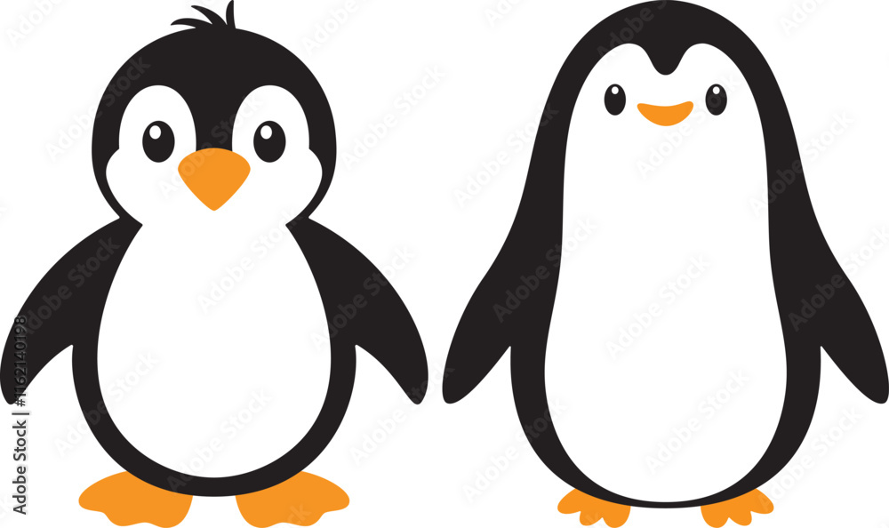 Fototapeta premium Cute Penguin on a white background.
