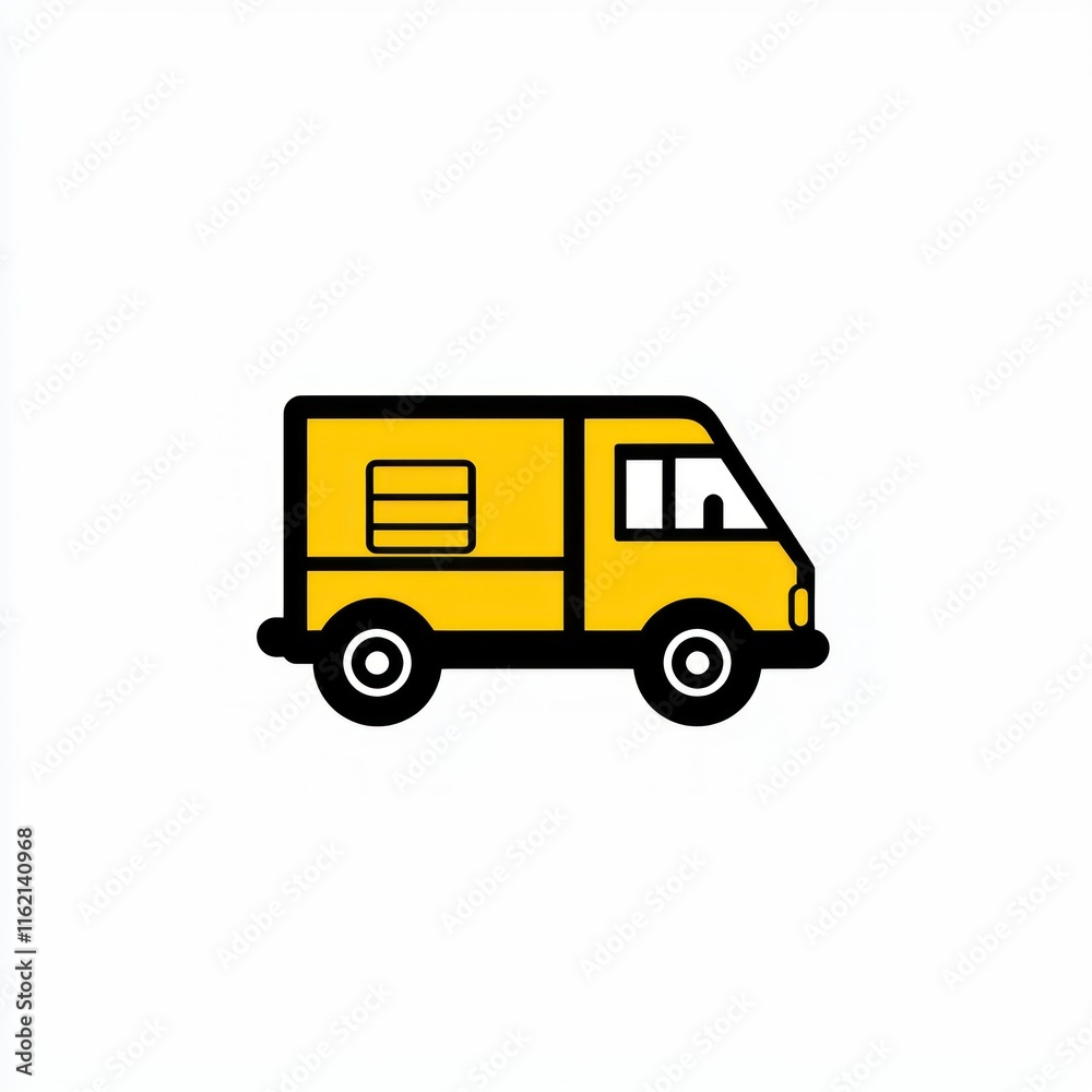 Simple illustration of a yellow delivery van. Simple illustration of a yellow delivery van.