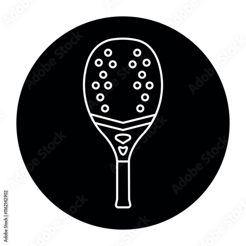 Beach tennis racket line black icon. Sign for web page, mobile app,
