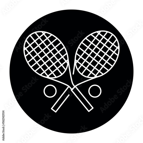 Big tennis racket line color icon. Sign for web page, mobile app,