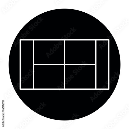 Paddle tennis court line color icon. Sign for web page, mobile app,