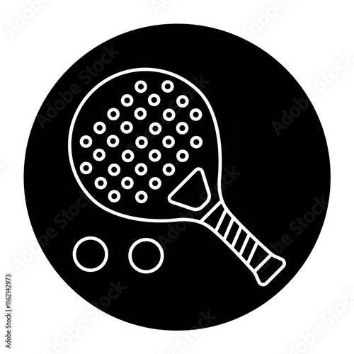 Paddle tennis racket line color icon. Sign for web page, mobile app,