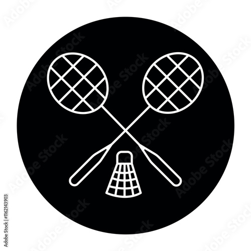 Badminton line black icon. Sign for web page, mobile app,