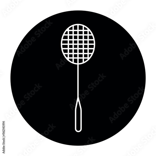 Badminton racket line black icon. Sign for web page, mobile app,