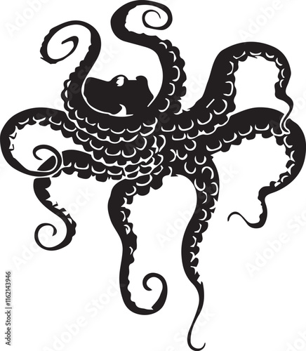Black & White silhouette Octopas