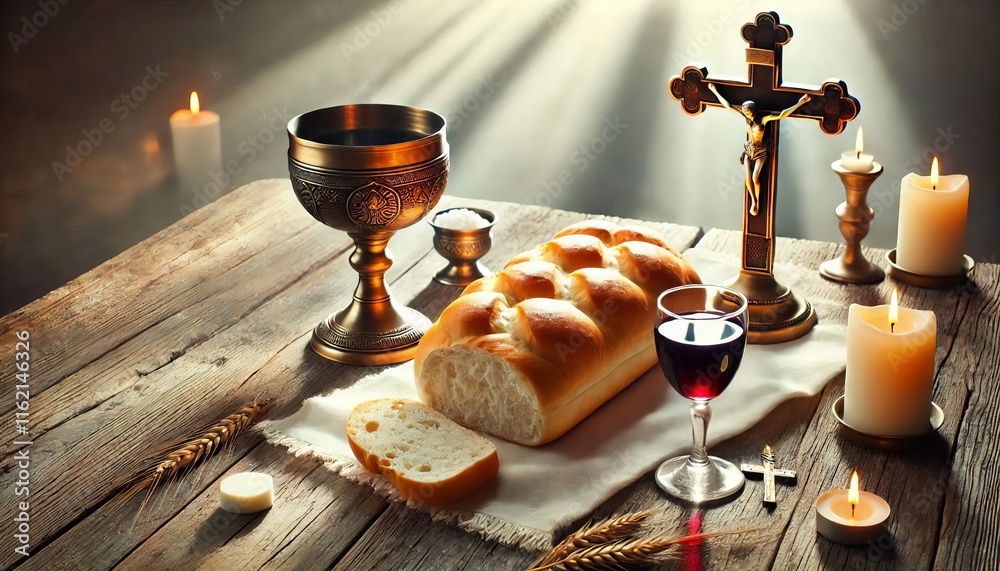 Bread and Red Wine in Glass - Communion - The Lord's Supper and Holy Bible - Blood and Body Embodiment - Sacrament - Christian Ritual - Wallpaper or Background for Religion Bread and Red Wine in Glass - Communion - The Lord's Supper and Holy Bible - Blood and Body Embodiment - Sacrament - Christian Ritual - Wallpaper or Background for Religion