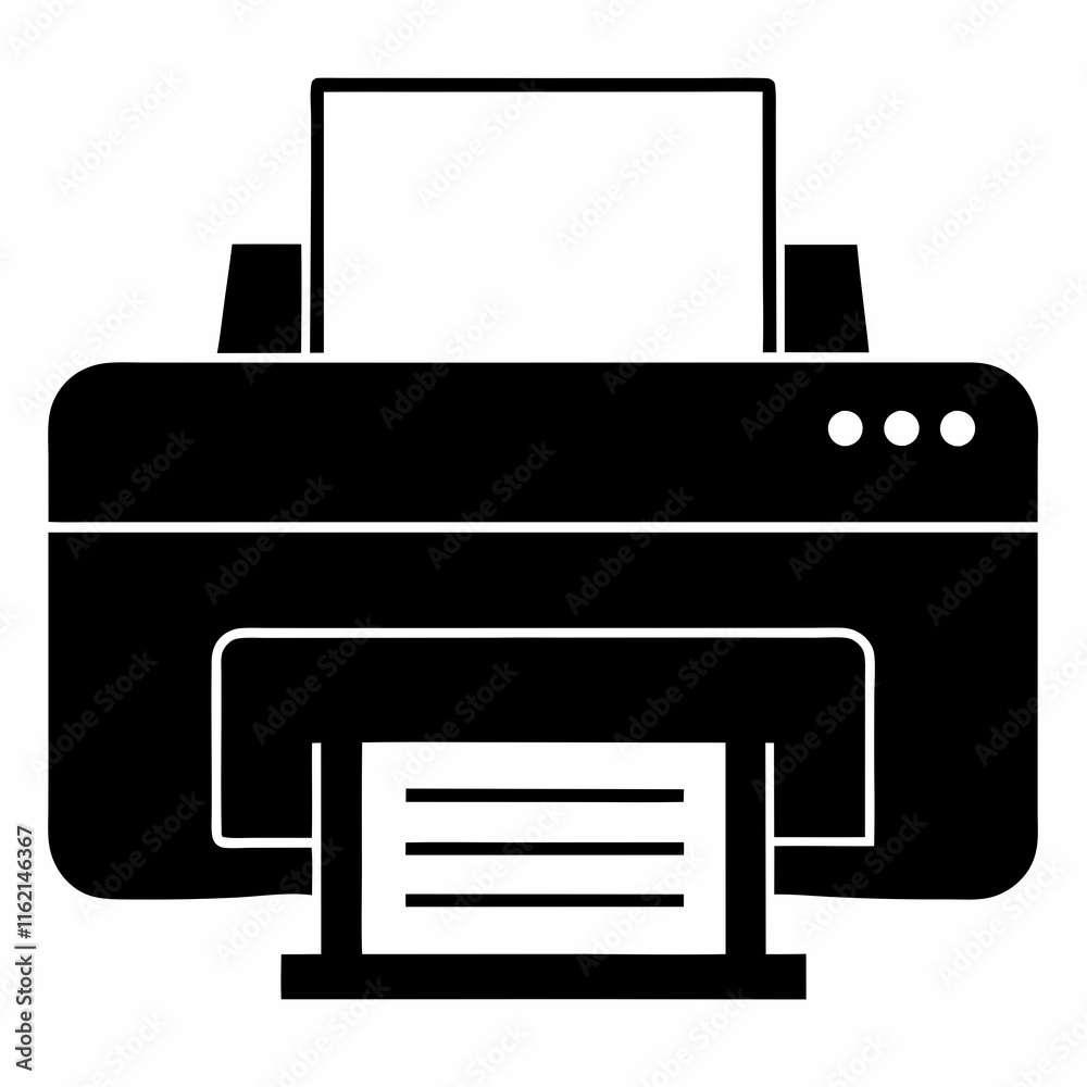 Printer Black Silhouette Vector Design Printer Black Silhouette Vector Design