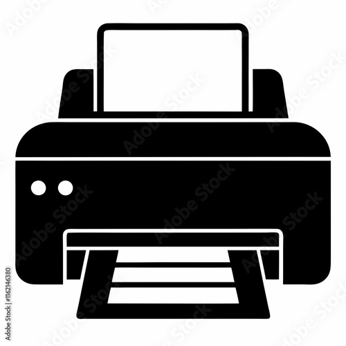 Printer Black Silhouette Vector Design