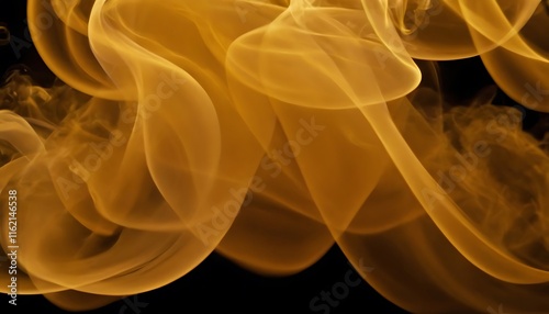 Black and Gold Abstract Smoke Swirls with Luxurious, Powerful Effect.