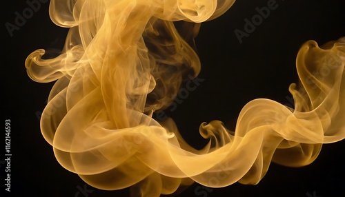 Black and Gold Abstract Smoke Swirls with Luxurious, Powerful Effect.