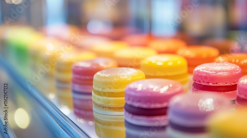 Delicious French Pastries Displayed in a Parisian Bakery. AI generated illustration