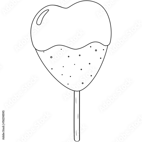 chocolate dessert, sweet food, line design, coloring book